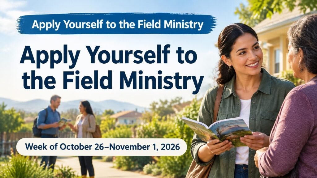 Apply Yourself to the Field Ministry for the week of October 26–November 1, 2026 Apply Yourself to the Field Ministry for the week of October 26–November 1, 2026