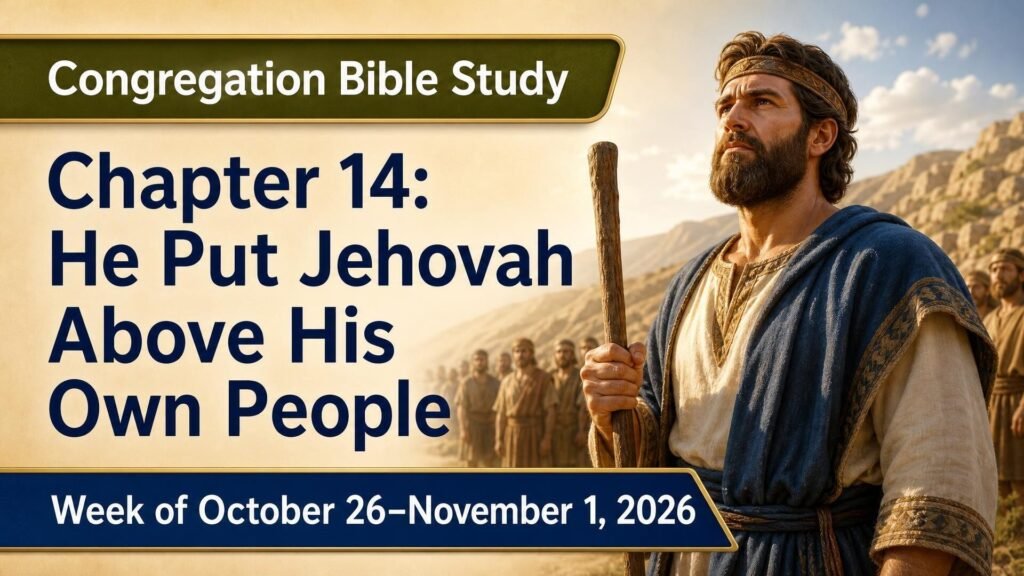 Congregation Bible Study for the week of October 26–November 1, 2026 Congregation Bible Study for the week of October 26–November 1, 2026