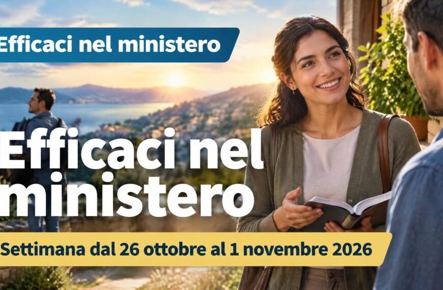 Efficaci nel ministero Efficaci nel ministero per la settimana dal 26 ottobre al 1º novembre 2026