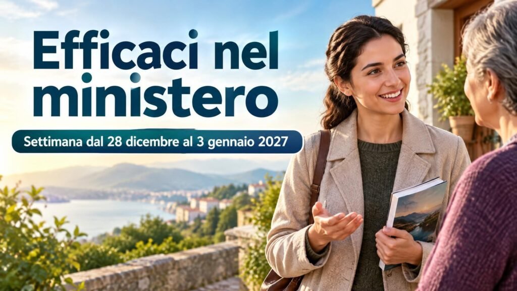 Efficaci nel ministero per la settimana dal 28 dicembre 2026 al 3 gennaio 2027