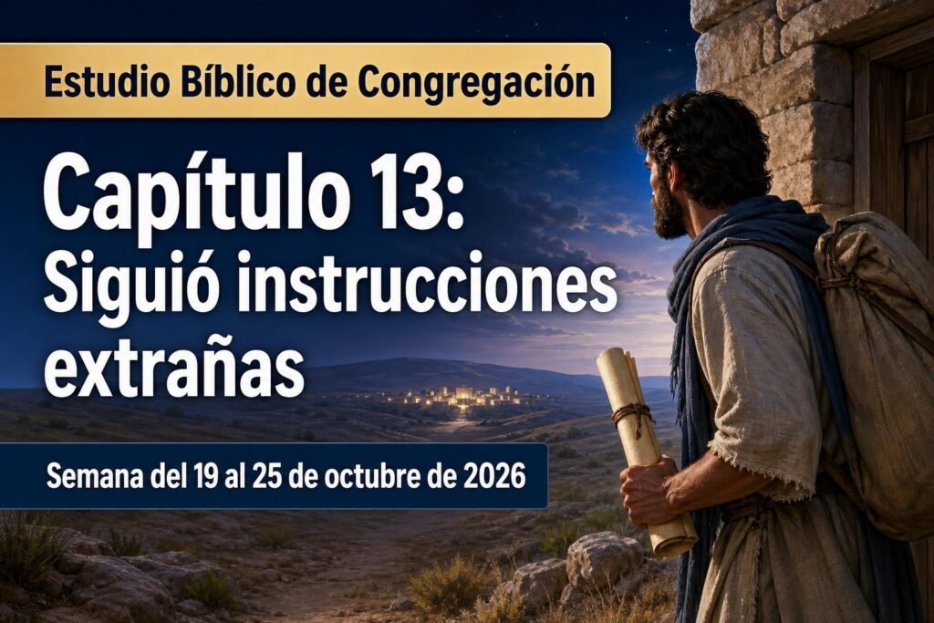 Estudio Bíblico de Congregación para la semana del 19 al 25 de octubre de 2026 Estudio Bíblico de Congregación para la semana del 19 al 25 de octubre de 2026