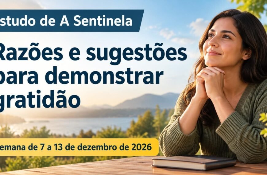 Estudo de A Sentinela Estudo da Sentinela para a semana de 7 a 13 de dezembro de 2026