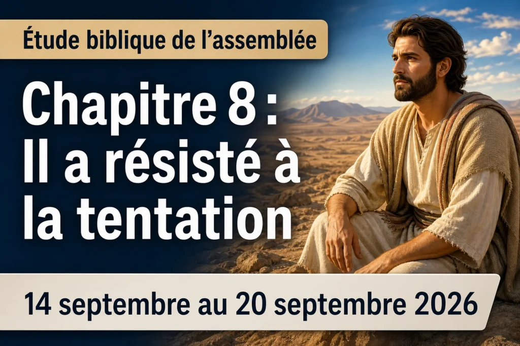Étude biblique de l’assemblée pour la semaine du 14 au 20 septembre 2026