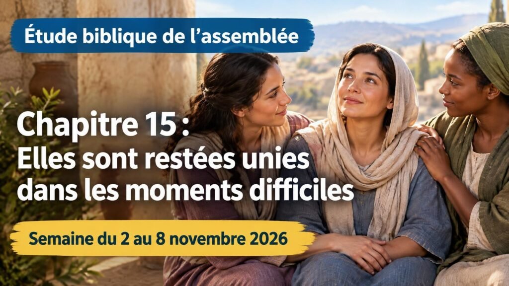Étude biblique de l’assemblée pour la semaine du 2 au 8 novembre 2026 Étude biblique de l’assemblée pour la semaine du 2 au 8 novembre 2026