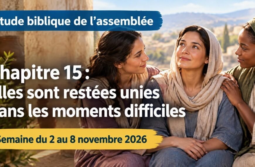 Étude biblique de l’assemblée pour la semaine du 2 au 8 novembre 2026