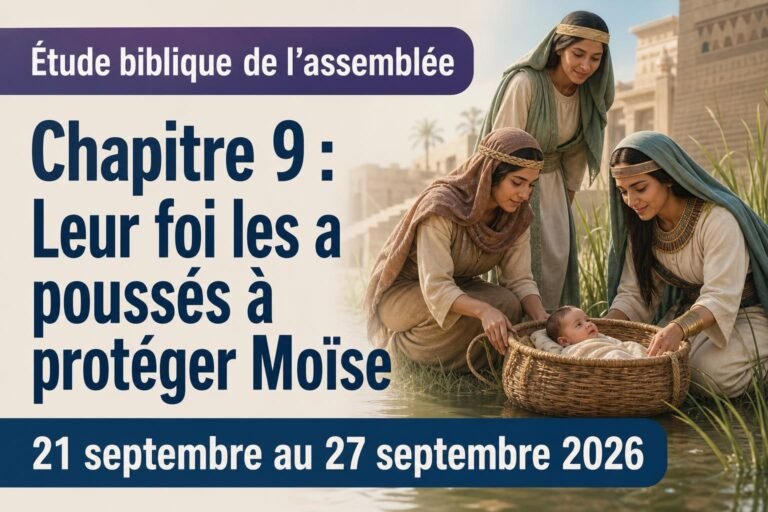 Étude biblique de l’assemblée pour la semaine du 21 au 27 septembre 2026