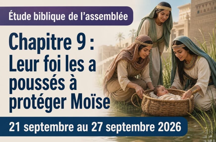 Étude biblique de l’assemblée pour la semaine du 21 au 27 septembre 2026
