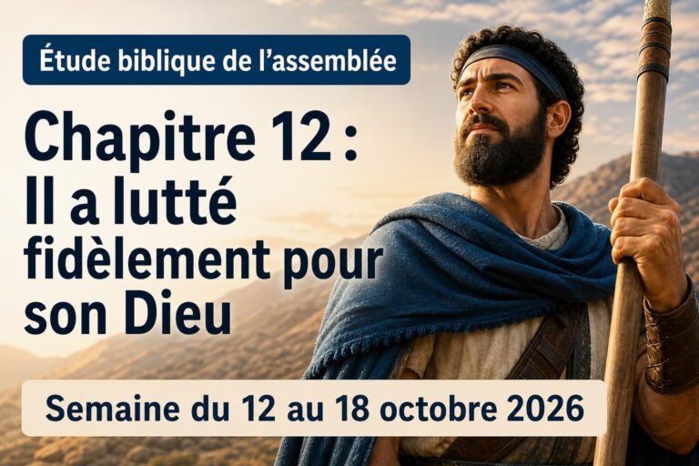 Étude biblique de l’assemblée pour la semaine du 12 au 18 octobre 2026