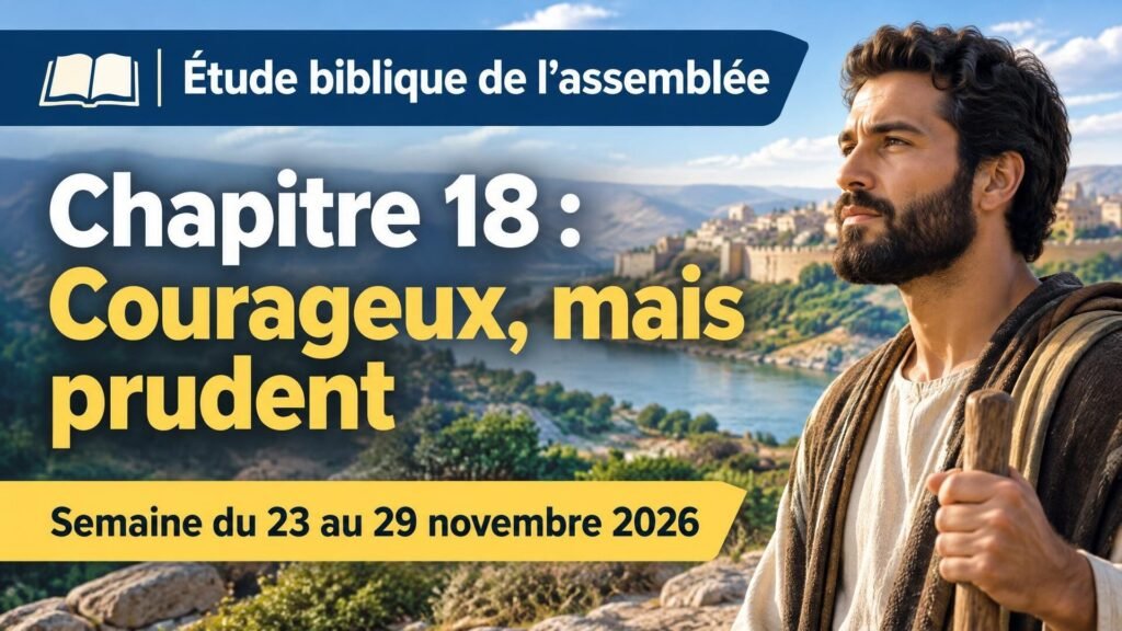 Étude biblique de l’assemblée pour la semaine du 23 au 29 novembre 2026 Étude biblique de l’assemblée pour la semaine du 23 au 29 novembre 2026