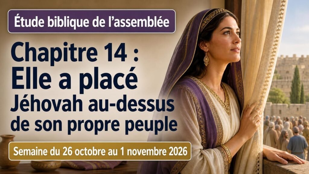 Étude biblique de l’assemblée pour la semaine du 26 octobre au 1er novembre 2026