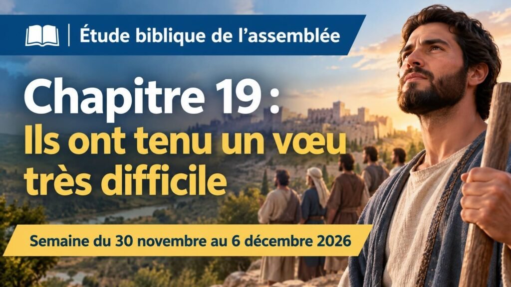 Étude biblique de l’assemblée pour la semaine du 30 novembre au 6 décembre 2026