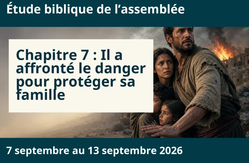 Étude biblique de l’assemblée pour la semaine du 7 au 13 septembre 2026