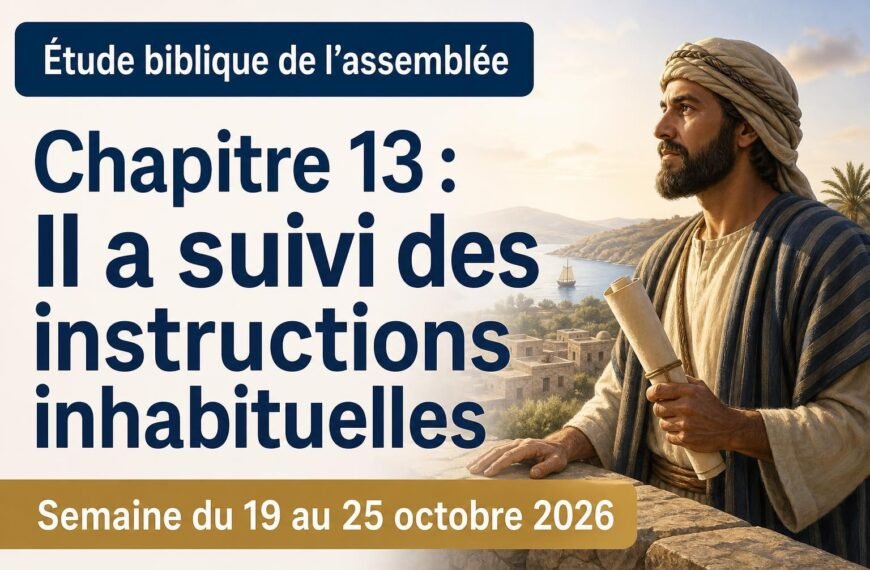 Commentaires pour la réunion TJ Étude biblique de l’assemblée pour la semaine du 19 au 25 octobre 2026
