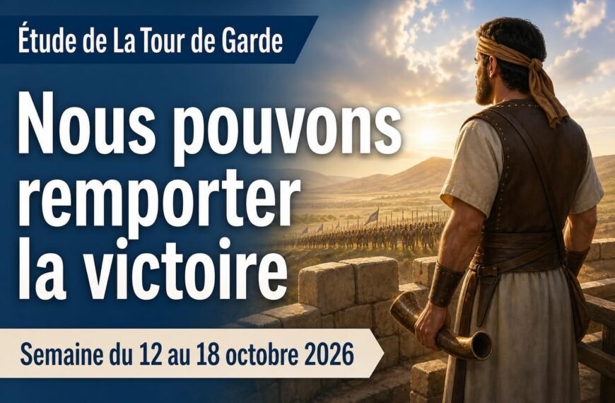 Commentaires pour la réunion TJ Étude de La Tour de Garde pour la semaine du 12 au 18 octobre 2026
