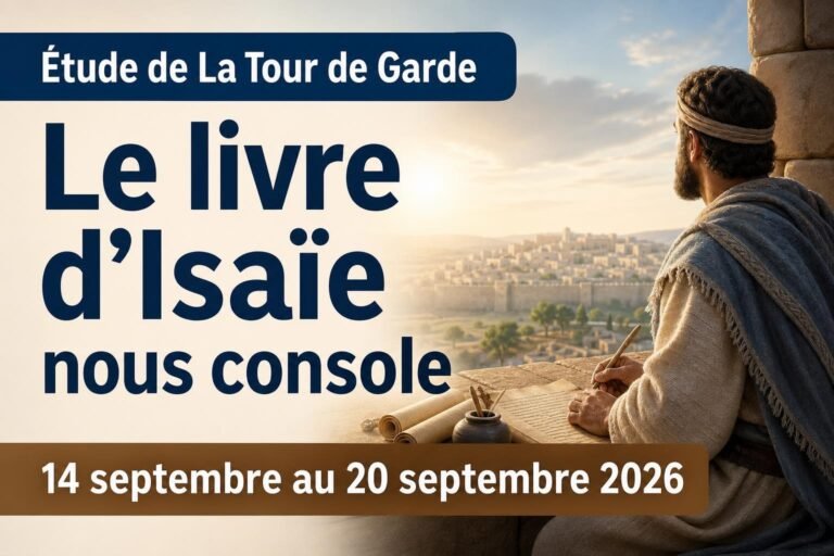 Étude de La Tour de Garde pour la semaine du 14 au 20 septembre 2026