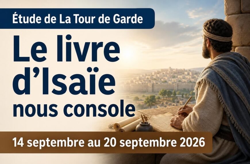 Étude de La Tour de Garde pour la semaine du 14 au 20 septembre 2026