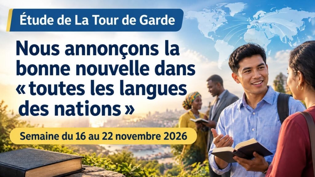 Étude de La Tour de Garde pour la semaine du 16 au 22 novembre 2026 Étude de La Tour de Garde pour la semaine du 16 au 22 novembre 2026