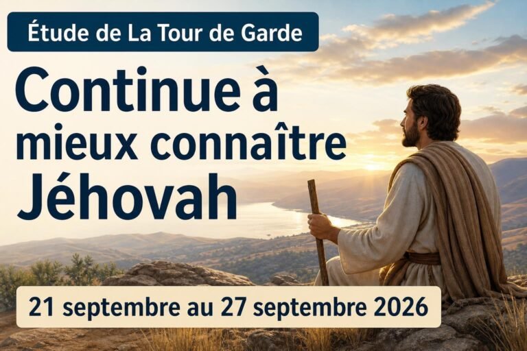 Étude de La Tour de Garde pour la semaine du 21 au 27 septembre 2026