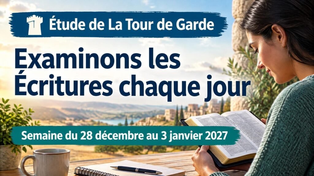 Étude de La Tour de Garde pour la semaine du 28 décembre 2026 au 3 janvier 2027