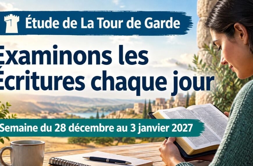 Étude de La Tour de Garde pour la semaine du 28 décembre 2026 au 3 janvier 2027