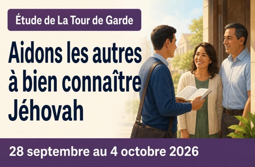 Commentaires pour la réunion TJ Étude de La Tour de Garde pour la semaine du 28 septembre au 4 octobre 2026