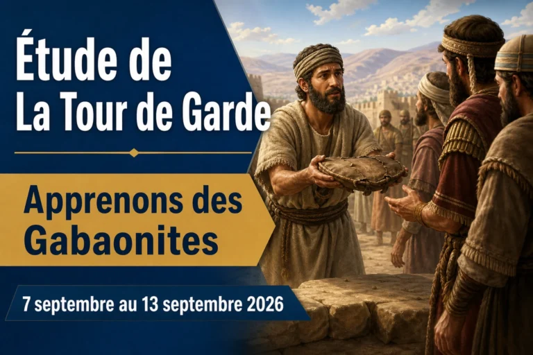 Étude de La Tour de Garde pour la semaine du 7 au 13 septembre 2026