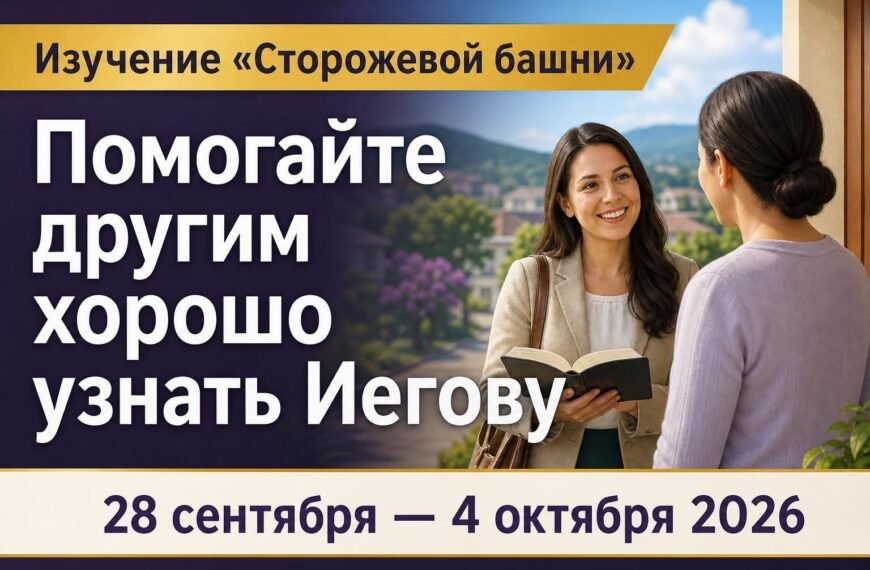 Комментарии к встрече Свидетелей Иеговы Изучение «Сторожевой башни» на неделю с 28 сентября по 4 октября 2026 года