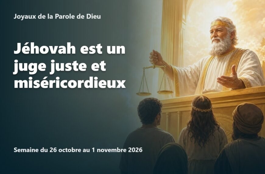 Joyaux de la Parole de Dieu pour la semaine du 26 octobre au 1er novembre 2026