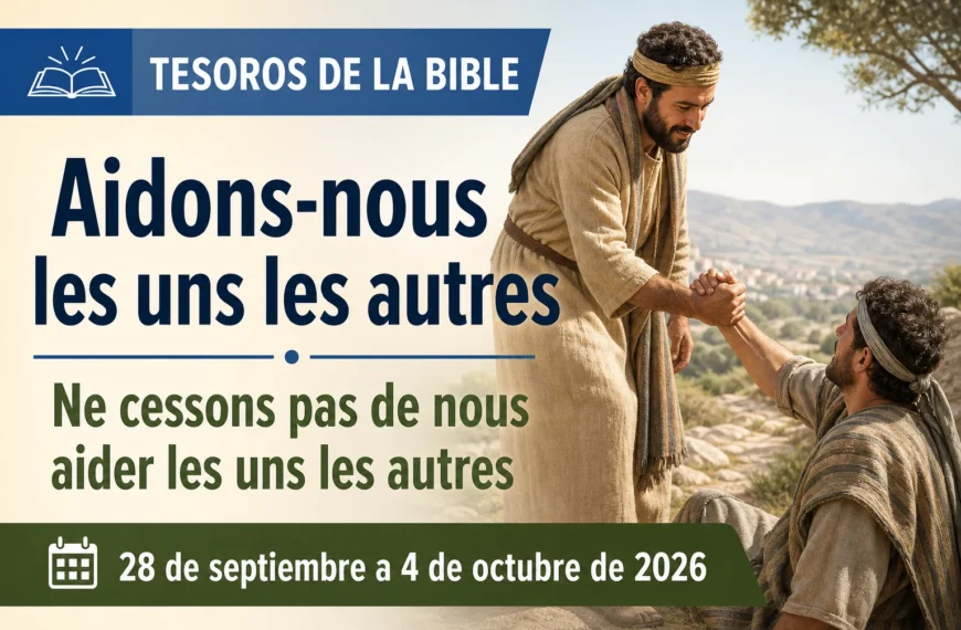 Joyaux de la Parole de Dieu pour la semaine du 28 septembre au 4 octobre 2026