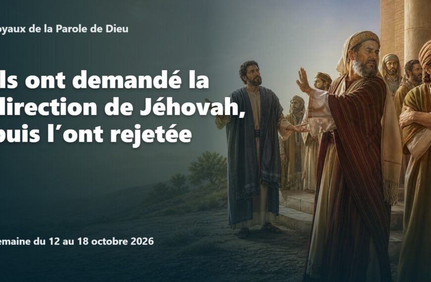 Commentaires pour la réunion TJ Joyaux de la Parole de Dieu pour la semaine du 12 au 18 octobre 2026