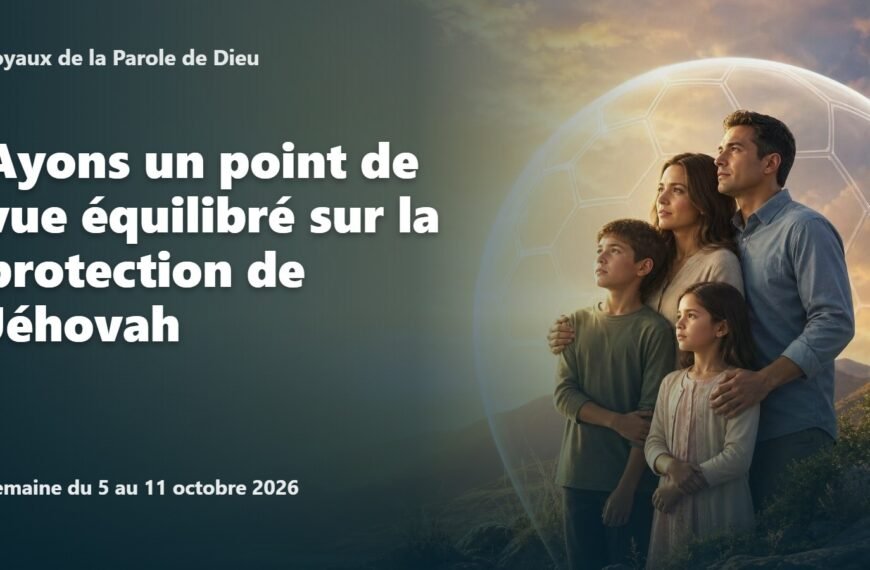 Commentaires pour la réunion TJ Joyaux de la Parole de Dieu pour la semaine du 5 au 11 octobre 2026