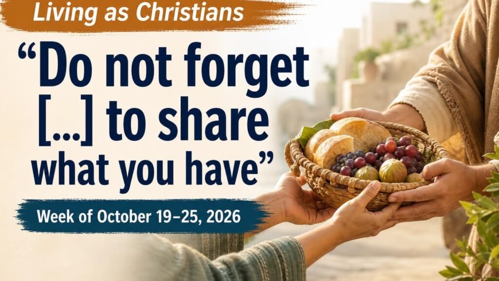 Living as Christians for the week of October 19-25, 2026