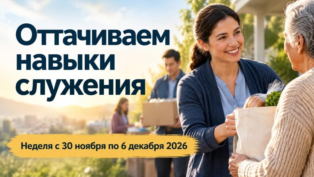 Оттачиваем навыки служения на неделю с 30 ноября по 6 декабря 2026 года Оттачиваем навыки служения на неделю с 30 ноября по 6 декабря 2026 года