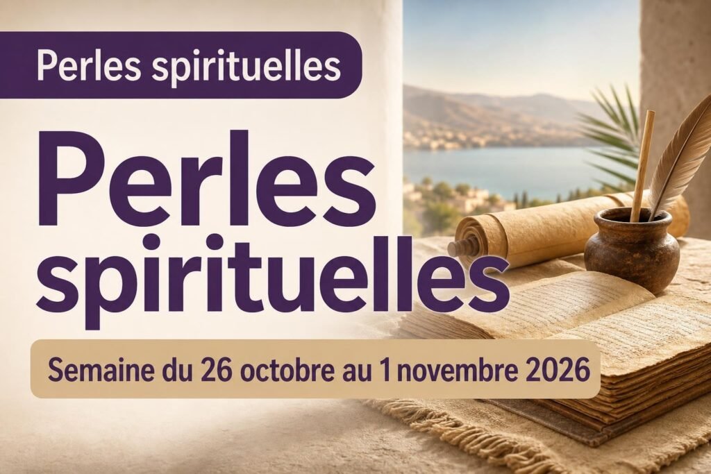 Perles spirituelles pour la semaine du 26 octobre au 1er novembre 2026 Perles spirituelles pour la semaine du 26 octobre au 1er novembre 2026