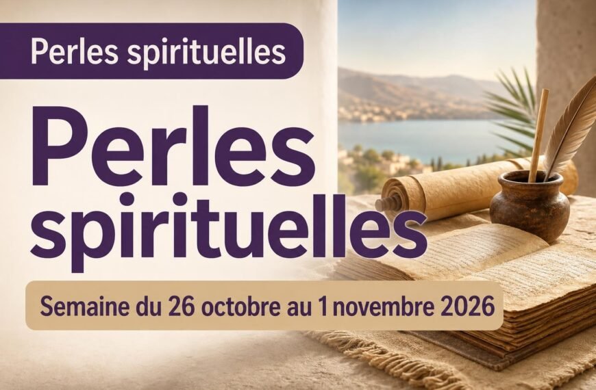 Perles spirituelles Perles spirituelles pour la semaine du 26 octobre au 1er novembre 2026