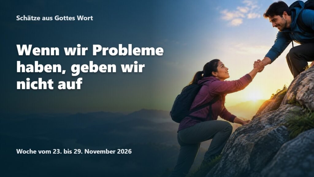 Schätze aus Gottes Wort für die Woche vom 23. bis 29. November 2026 Schätze aus Gottes Wort für die Woche vom 23. bis 29. November 2026