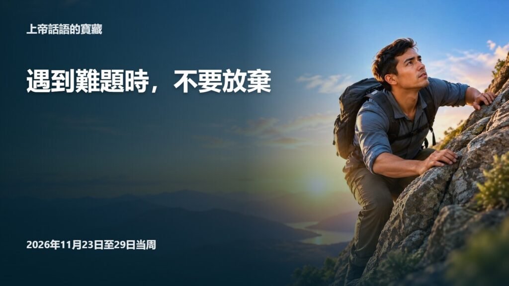2026年11月23日至29日的上帝話語的寶藏