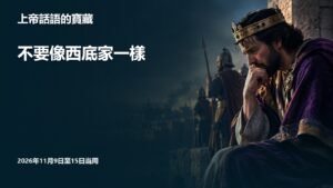 2026年11月9日至15日的上帝話語的寶藏