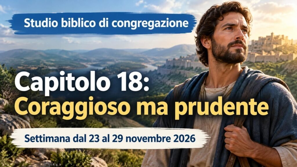 Studio biblico di congregazione per la settimana dal 23 al 29 novembre 2026 Studio biblico di congregazione per la settimana dal 23 al 29 novembre 2026