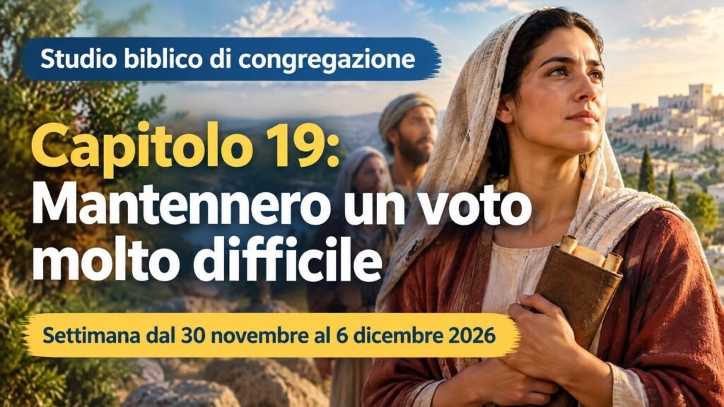 Studio biblico di congregazione per la settimana dal 30 novembre al 6 dicembre 2026
