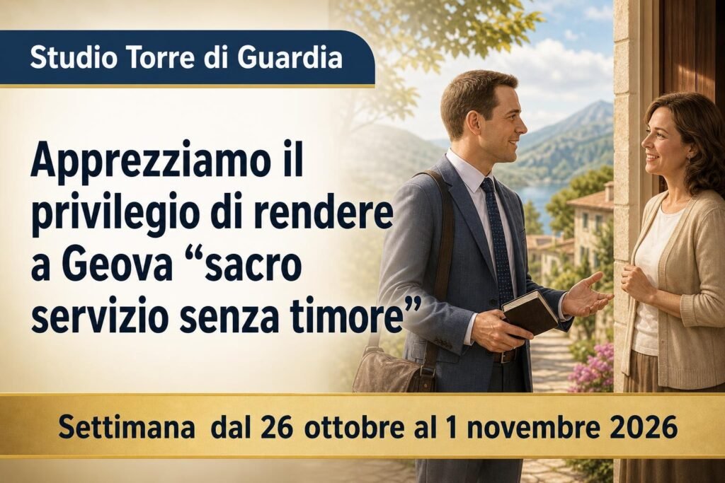 Studio della Torre di Guardia per la settimana dal 26 ottobre al 1° novembre 2026