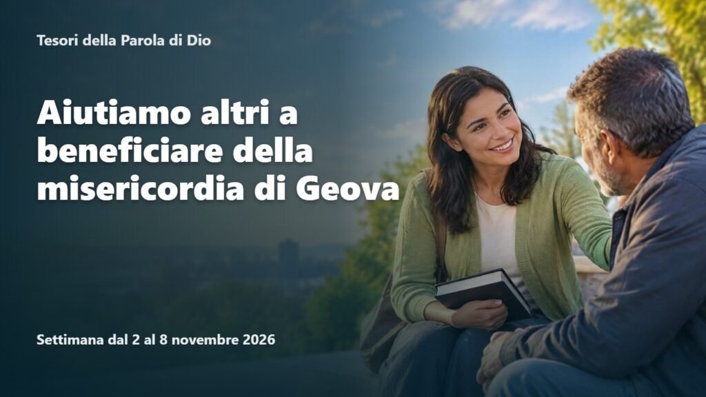 Tesori della Parola di Dio per la settimana dal 2 al 8 novembre 2026