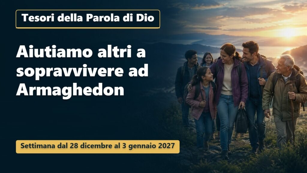 Tesori della Parola di Dio per la settimana dal 28 dicembre 2026 al 3 gennaio 2027