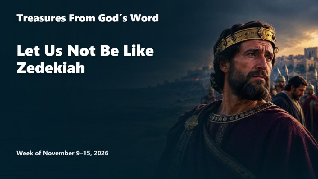 Treasures From God’s Word for the Week of November 9-15, 2026 Treasures From God’s Word for the Week of November 9-15, 2026