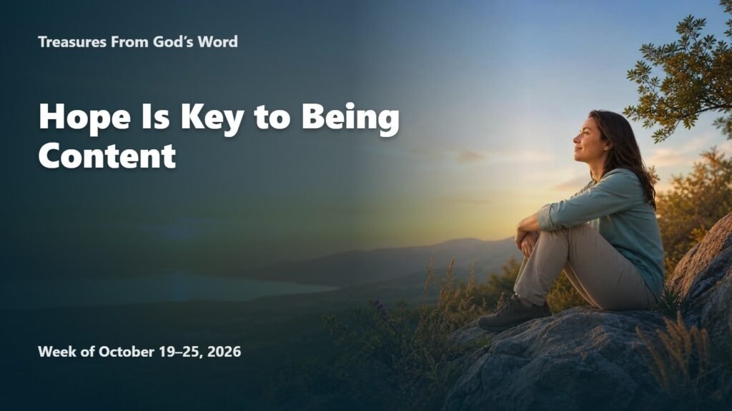 Treasures From God’s Word for the week of October 19-25, 2026 Treasures From God’s Word for the week of October 19-25, 2026
