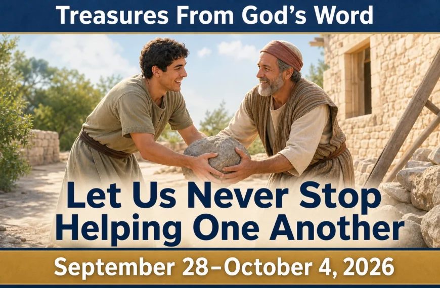 Comments for the JW Meeting Treasures From God’s Word for the week of September 28–October 4, 2026