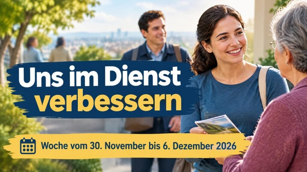Uns im Dienst verbessern für die Woche vom 30. November bis 6. Dezember 2026 Uns im Dienst verbessern für die Woche vom 30. November bis 6. Dezember 2026