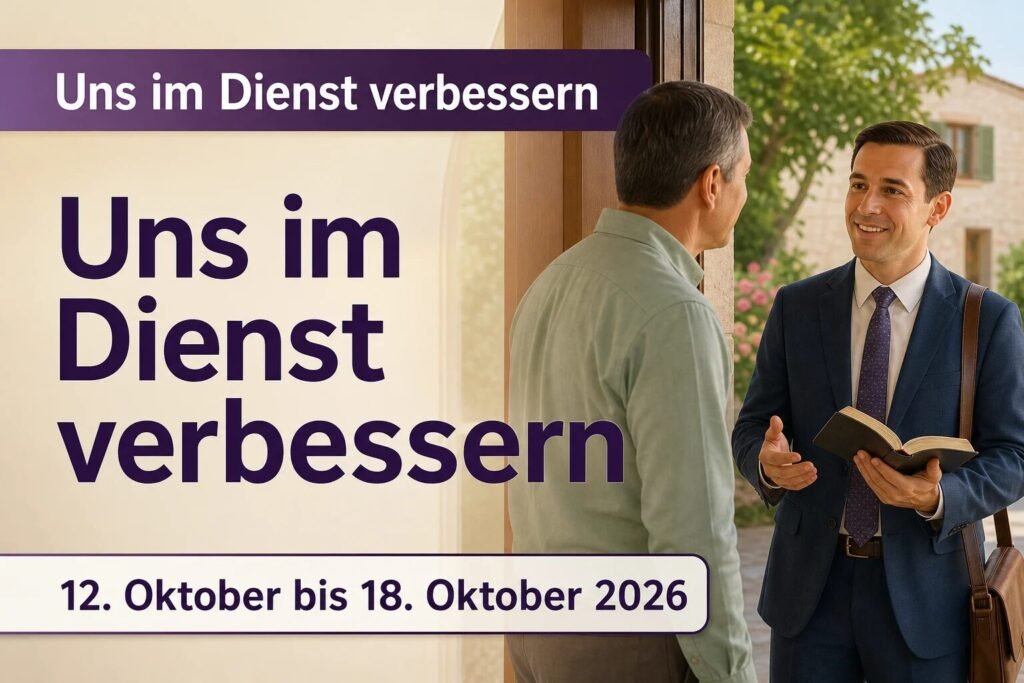 Uns im Dienst verbessern für die Woche vom 12. bis 18. Oktober 2026 Uns im Dienst verbessern für die Woche vom 12. bis 18. Oktober 2026