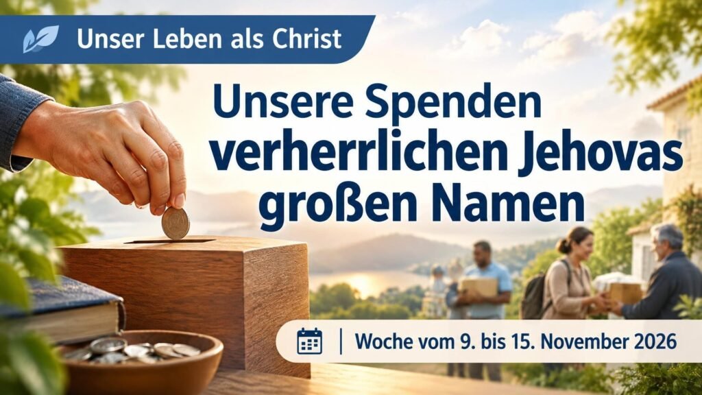 Unser Leben als Christ für die Woche vom 9. bis 15. November 2026 Unser Leben als Christ für die Woche vom 9. bis 15. November 2026