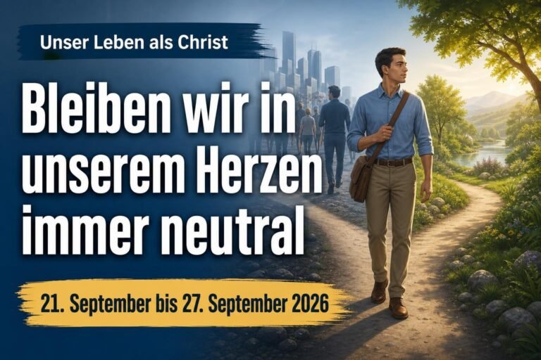 Unser Leben als Christ für die Woche vom 21. bis 27. September 2026